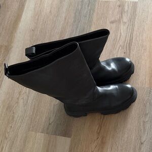 Black Knee-High Leather Boots